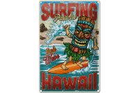 Blechschild Surfing 20x30cm Paradise Hawaii Sommer Sport