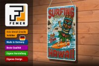 Blechschild Surfing 20x30cm Paradise Hawaii Sommer Sport