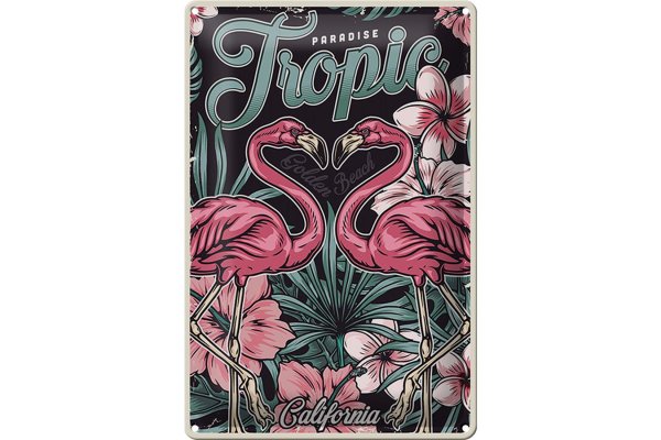 Blechschild Paradise 20x30cm Tropic California Golen Beach
