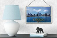 Blechschild Reise 18x12cm Chicago USA Skyline Hochhäuser Schild