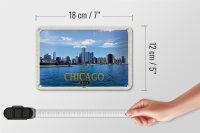 Blechschild Reise 18x12cm Chicago USA Skyline Hochhäuser Schild