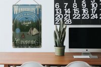 Blechschild Retro 20x30cm Wanderlust camping