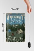 Blechschild Retro 20x30cm Wanderlust camping