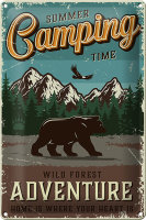 Blechschild Retro 20x30cm Summer Camping Time wild Forest