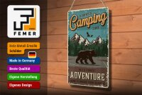 Blechschild Retro 20x30cm Summer Camping Time wild Forest