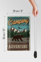 Blechschild Retro 20x30cm Summer Camping Time wild Forest