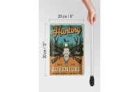 Blechschild Retro 20x30cm Hunting Time Adventure Abenteuer