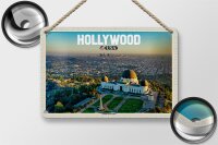 Blechschild Reise 18x12cm Hollywood USA Griffith Observatory Schild