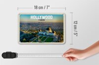 Blechschild Reise 18x12cm Hollywood USA Griffith Observatory Schild