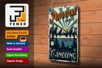 Blechschild Kanu 20x30cm Adventure awaits Canoeing Sport