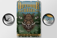 Blechschild Outdoor 20x30cm Jagd real chaser club