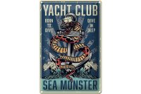 Blechschild Yacht 20x30cm Yacht club see monster