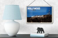 Blechschild Reise 18x12cm Hollywood USA Hollywood Hills Dekoration