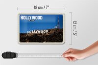 Blechschild Reise 18x12cm Hollywood USA Hollywood Hills Dekoration