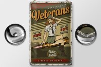 Blechschild Retro 20x30cm Pinup American veterans liberty