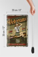 Blechschild Retro 20x30cm Pinup American veterans liberty