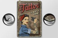 Blechschild Retro 20x30cm Tattoo is not a crime Pinup