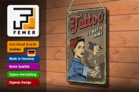 Blechschild Retro 20x30cm Tattoo is not a crime Pinup