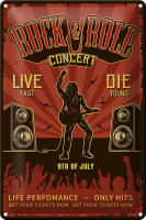 Blechschild Retro 20x30cm Rock&Roll Concert live 9th...