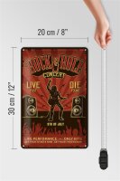 Blechschild Retro 20x30cm Rock&Roll Concert live 9th july