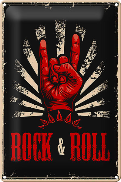 Blechschild Retro 20x30cm Rock & Roll Musik