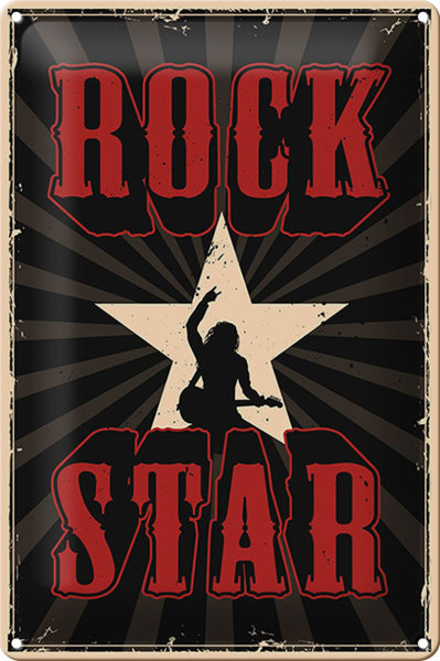 Blechschild Retro 20x30cm Rock Star Musik