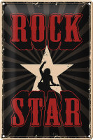 Blechschild Retro 20x30cm Rock Star Musik