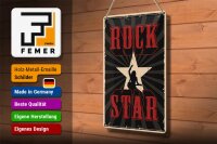 Blechschild Retro 20x30cm Rock Star Musik