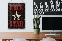 Blechschild Retro 20x30cm Rock Star Musik