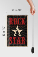 Blechschild Retro 20x30cm Rock Star Musik