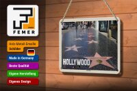Blechschild Reise 18x12cm Hollywood USA Walk of Fame Dekoration
