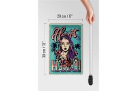 Blechschild Pinup 20x30cm Hawaii i left my heart