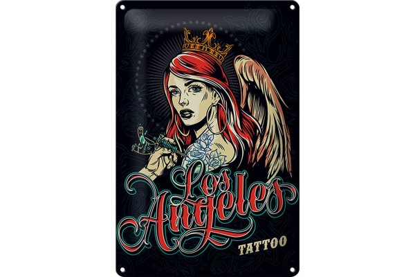 Blechschild Pinup 20x30cm Tattoo Los Angeles
