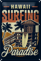 Blechschild Hawaii 20x30cm Surfing Paradise