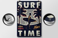 Blechschild Miami 20x30cm Surf time long beach