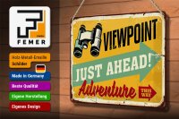Blechschild Retro 30x20cm Viewpoint Adventure this way