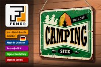 Blechschild Retro 30x20cm Camping welcome