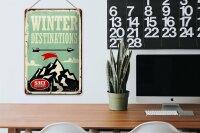 Blechschild Retro 20x30cm Ski winter destinations