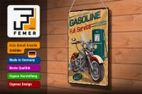 Blechschild Retro 20x30cm Gasoline full service 24/7