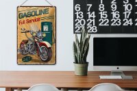 Blechschild Retro 20x30cm Gasoline full service 24/7