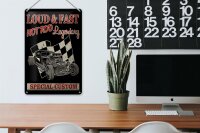 Blechschild Auto 20x30cm loud & fast hot rod legendary