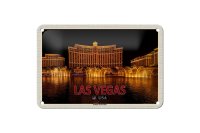 Blechschild Reise 18x12cm Las Vegas USA Bellagio Wasserspiele Schild