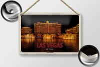 Blechschild Reise 18x12cm Las Vegas USA Bellagio Wasserspiele Schild