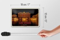 Blechschild Reise 18x12cm Las Vegas USA Bellagio Wasserspiele Schild