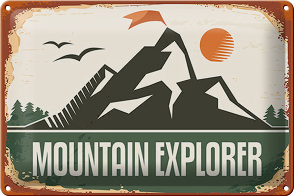 Blechschild Retro 30x20cm Mountain Explorer