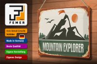 Blechschild Retro 30x20cm Mountain Explorer