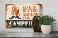 Blechschild Camping 30x20cm Campfire life is better Outdoor