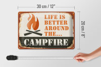 Blechschild Camping 30x20cm Campfire life is better Outdoor