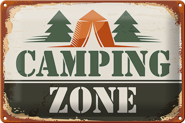 Blechschild Camping 30x20cm Camping Zone