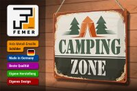 Blechschild Camping 30x20cm Camping Zone